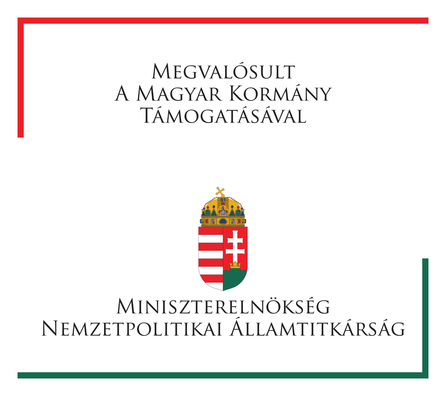Megvalósult Magyarország Kormányának támogatásával